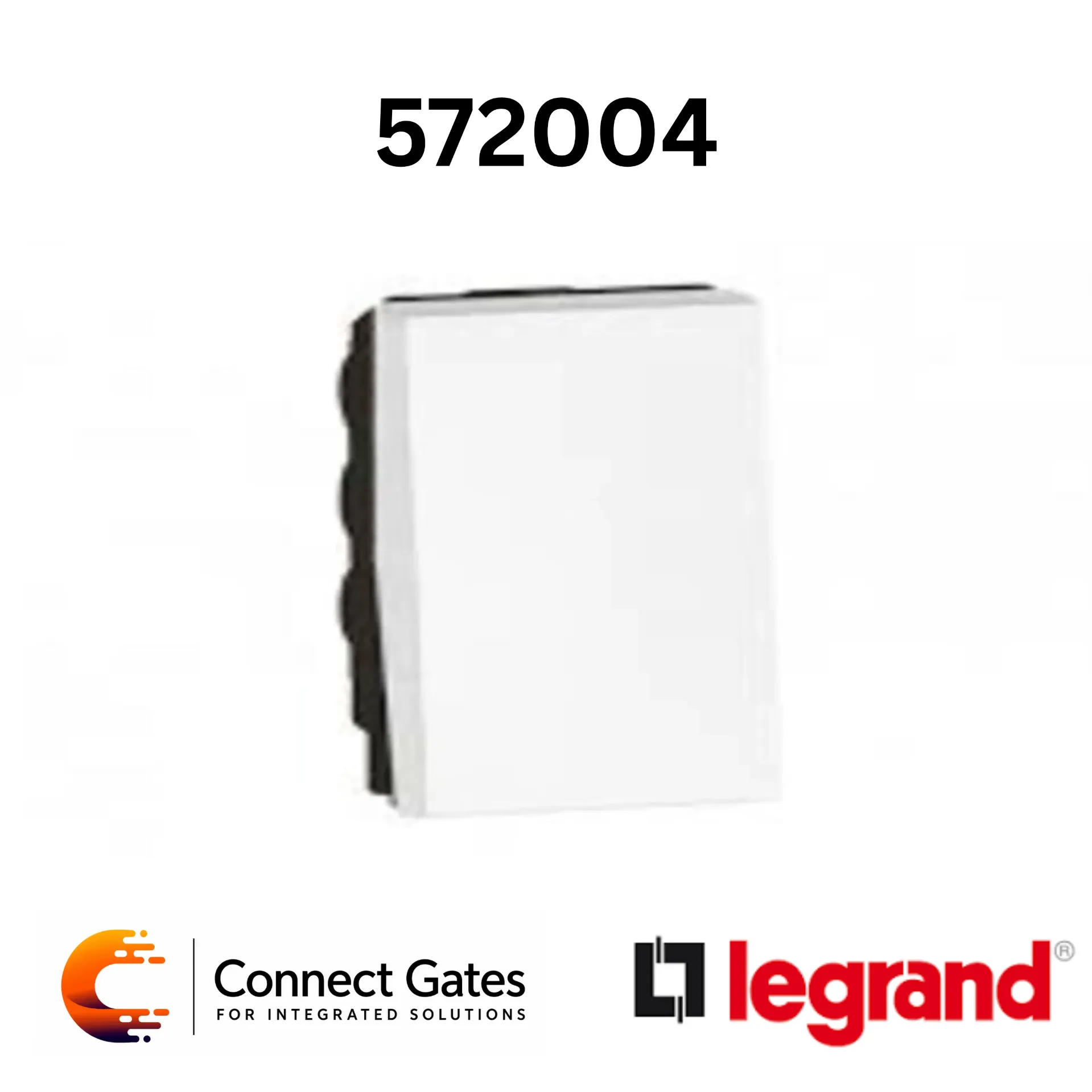 Legrand Arteor 5 720 04 1-Way Lighting Switch – 1 Module, White, Square, 10 AX, 250V.