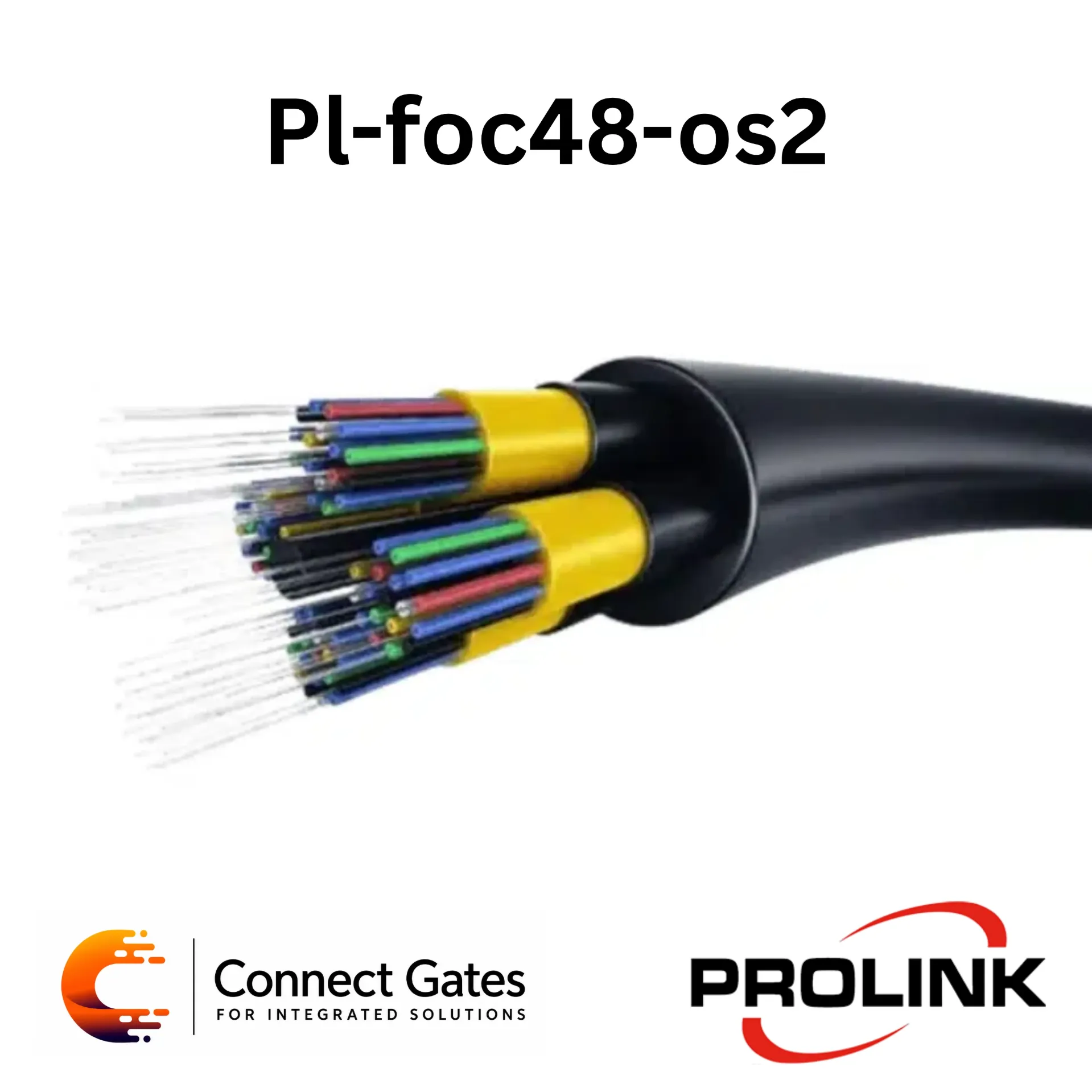 PROLINK PL-FOC48-OS2 48-Core Single-Mode OS2 Fiber Optic Cable – 9/125µm, Outdoor Backbone Cable, Long-Distance Transmission.
