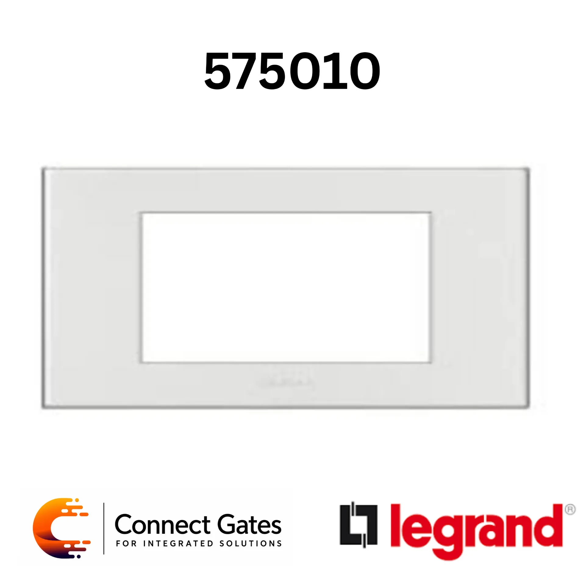 Legrand Arteor 5 750 10 White Plate for Italian Standard – 3 Modules, Square, Clip Fixing.