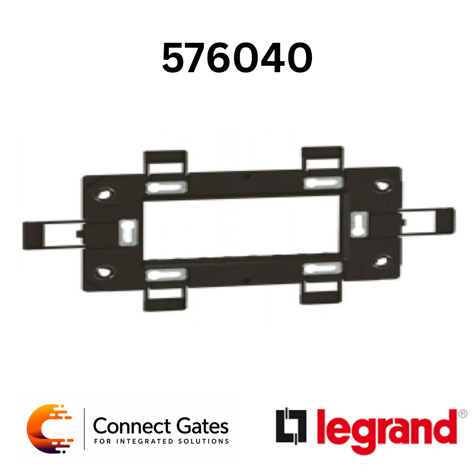 [576040] Legrand Arteor 5 760 40 Support Frame – 1 to 3 Modules, Franco-Belgian / US / Italian Standards, 2” x 4”, Screw Fixing.
