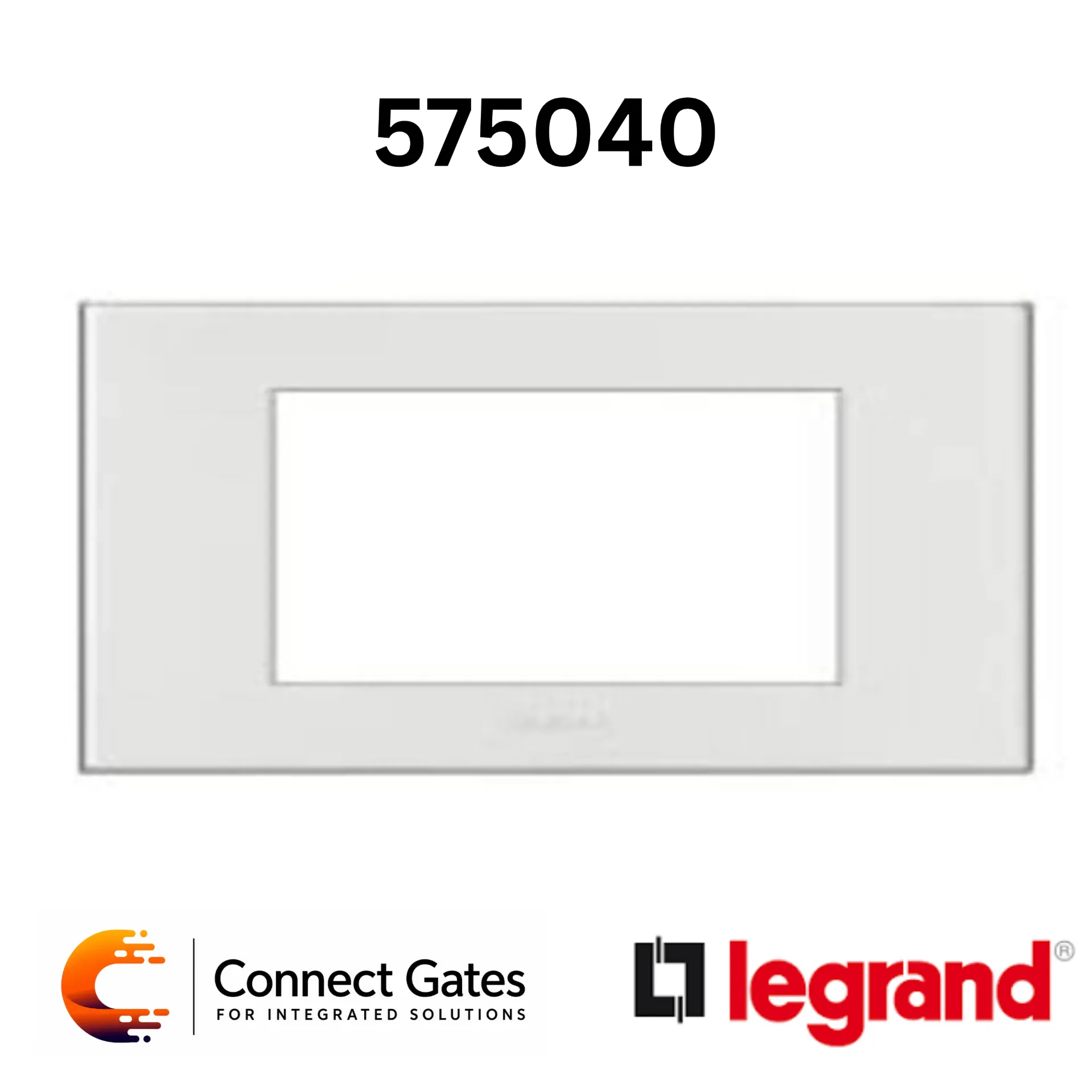 Legrand Arteor 5 750 40 White Plate for Franco-Belgian and German Standard – 6 Modules, Square, Clip Fixing.