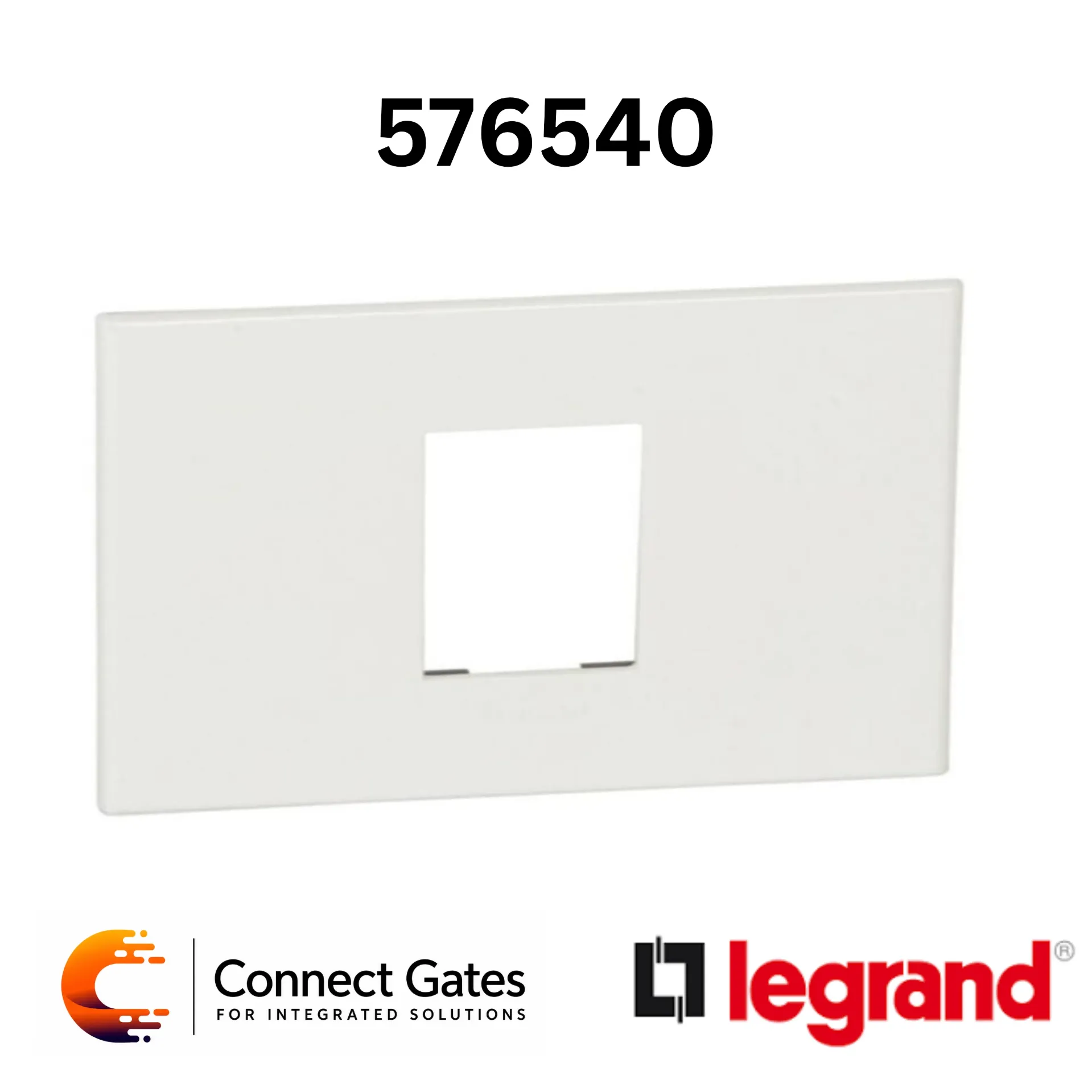 [576540] Legrand Arteor 5 765 40 White Plate for Franco-Belgian and German Standard – 1 Module, Square, Clip Fixing.