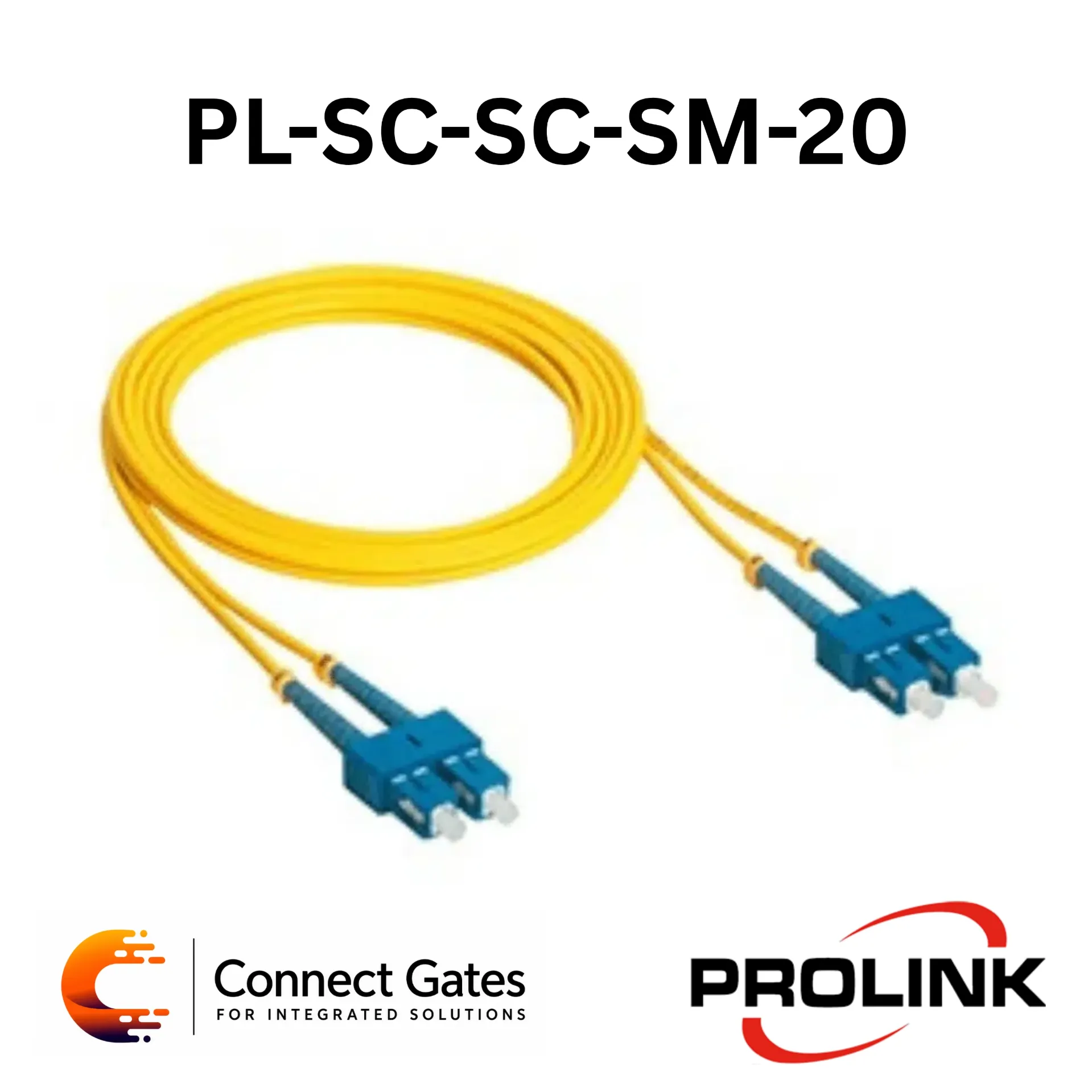 [PL-SC-SC-SM-20] PROLINK PL-SC-SC-SM-20 Single-Mode Fiber Optic Patch Cord – SC to SC Duplex, 20m, 9/125µm, LSZH Jacket.