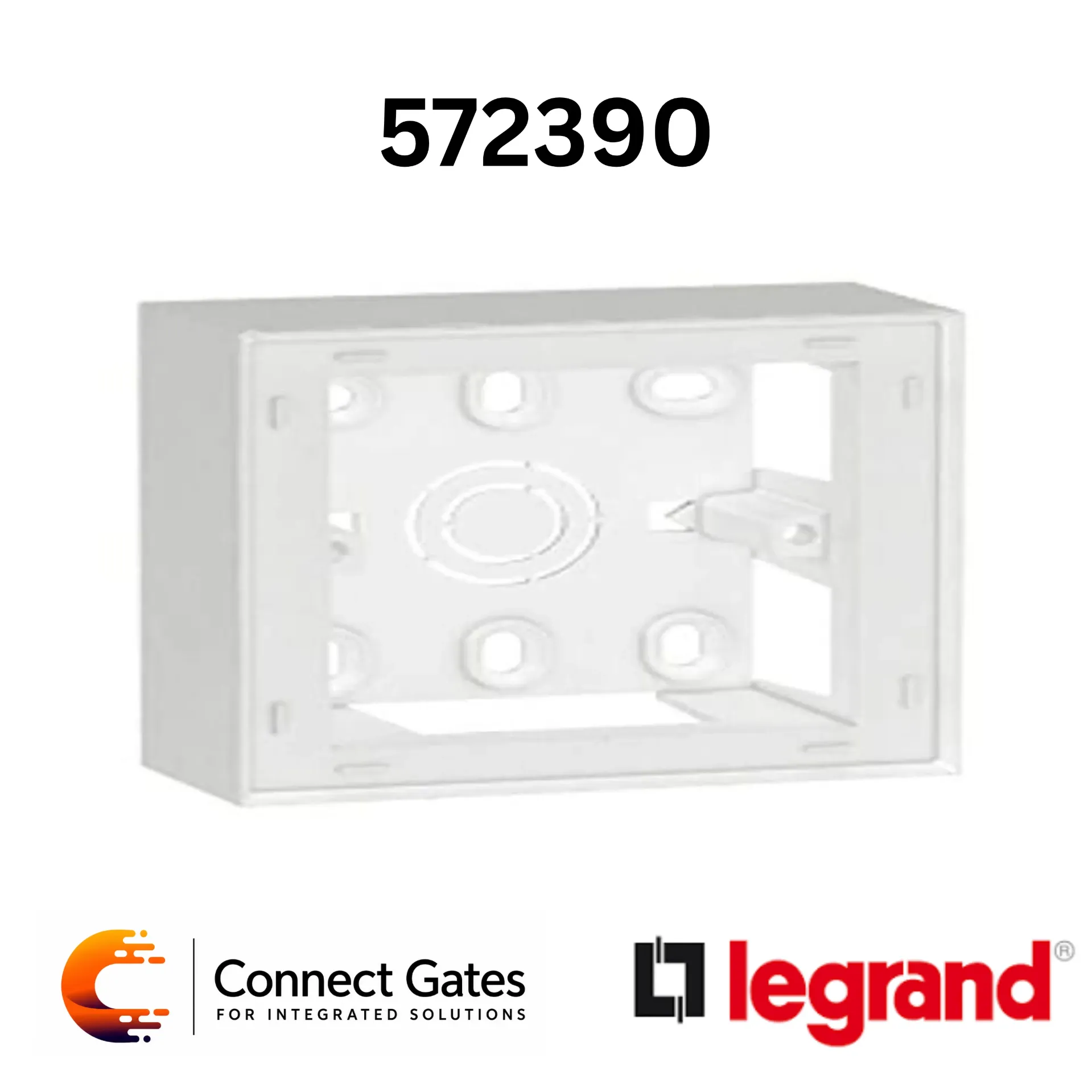 Legrand Arteor™ 572390 Surface Mounting Box – 2 Modules, 1-Gang, 38mm Depth
