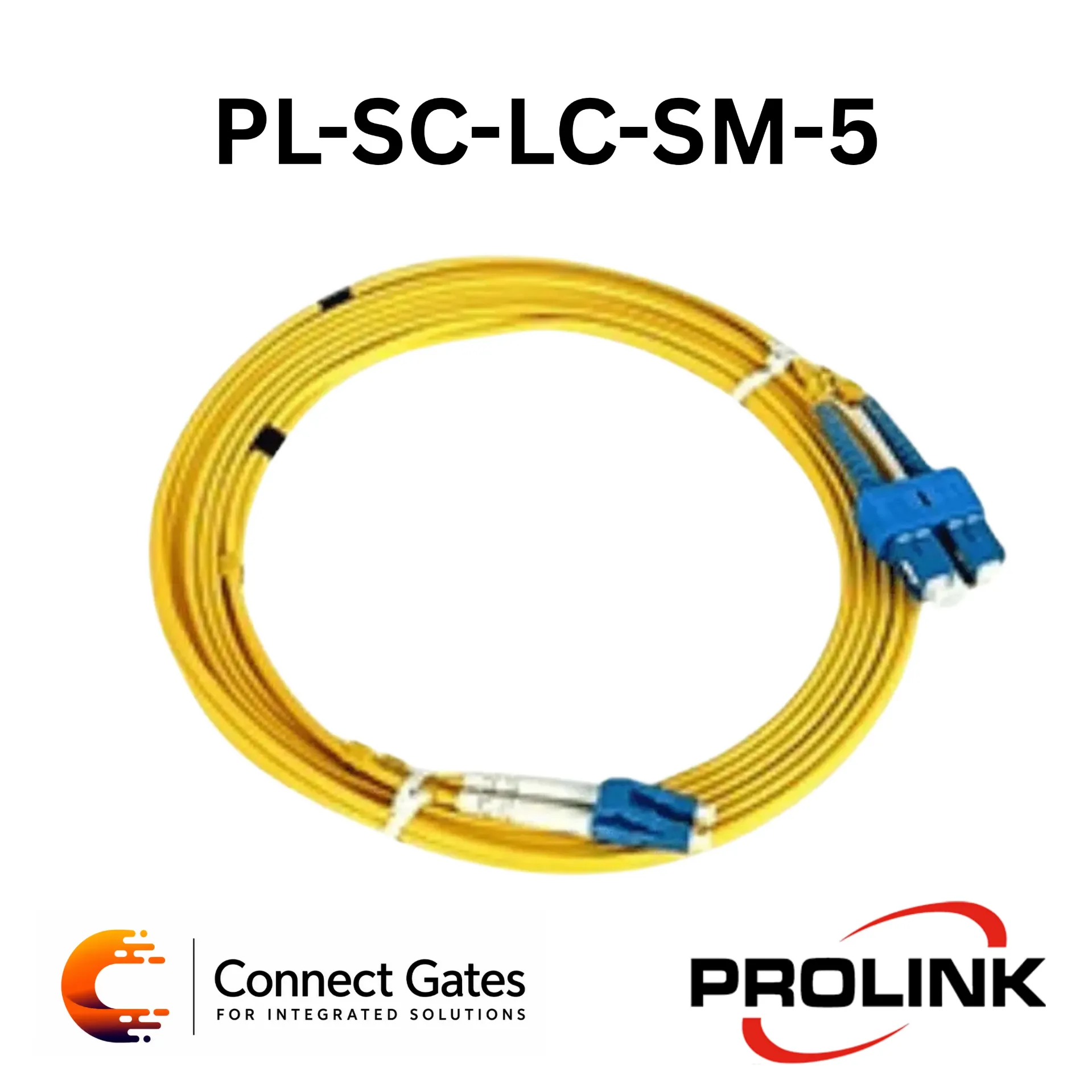[PL-SC-LC-SM-5] PROLINK PL-SC-LC-SM-5 Single-Mode Fiber Optic Patch Cord – SC to LC Duplex, 5m, 9/125µm, LSZH Jacket.
