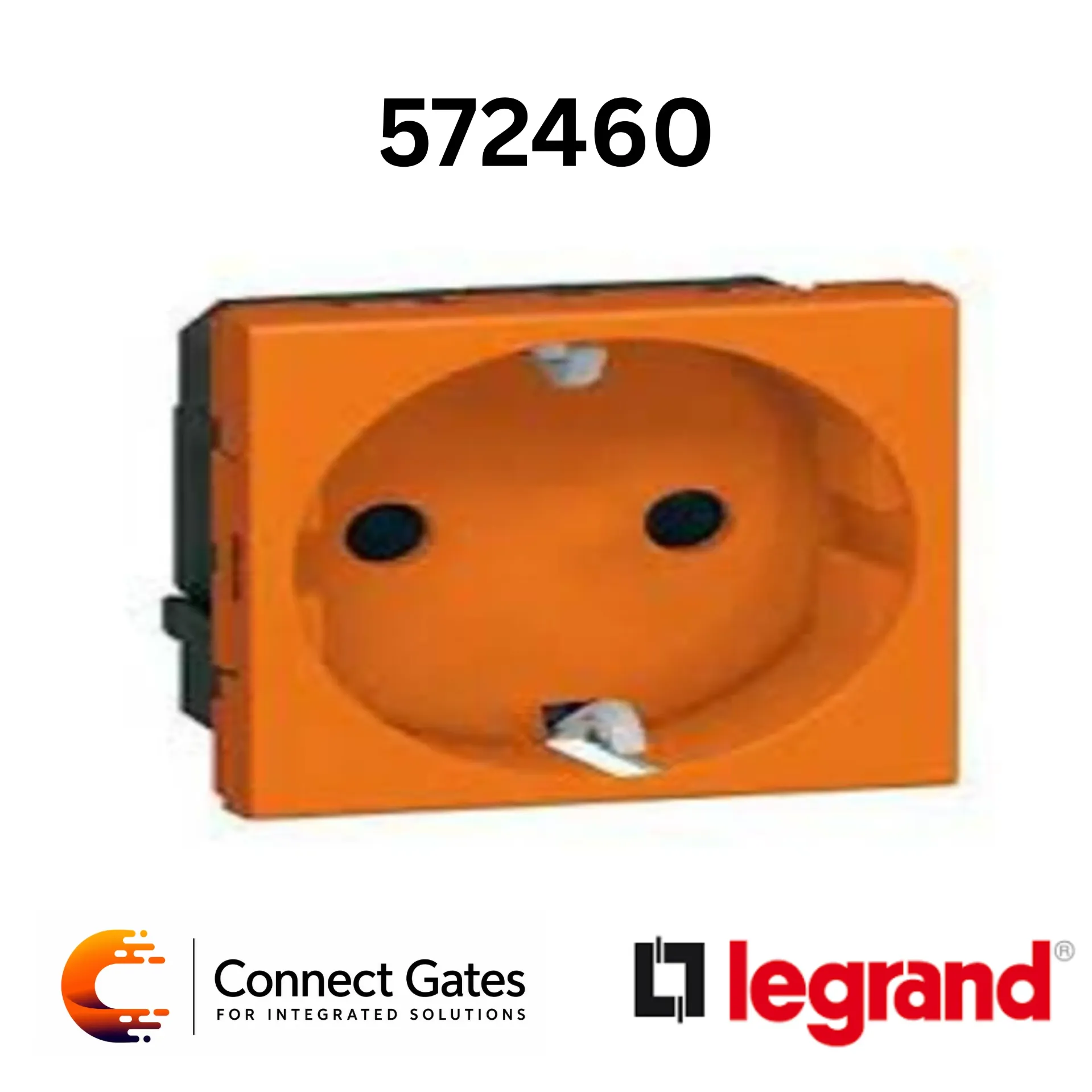 Legrand Arteor 572460 German Socket Outlet 2P+E – 2 Modules, 16A, 250V AC, Orange.