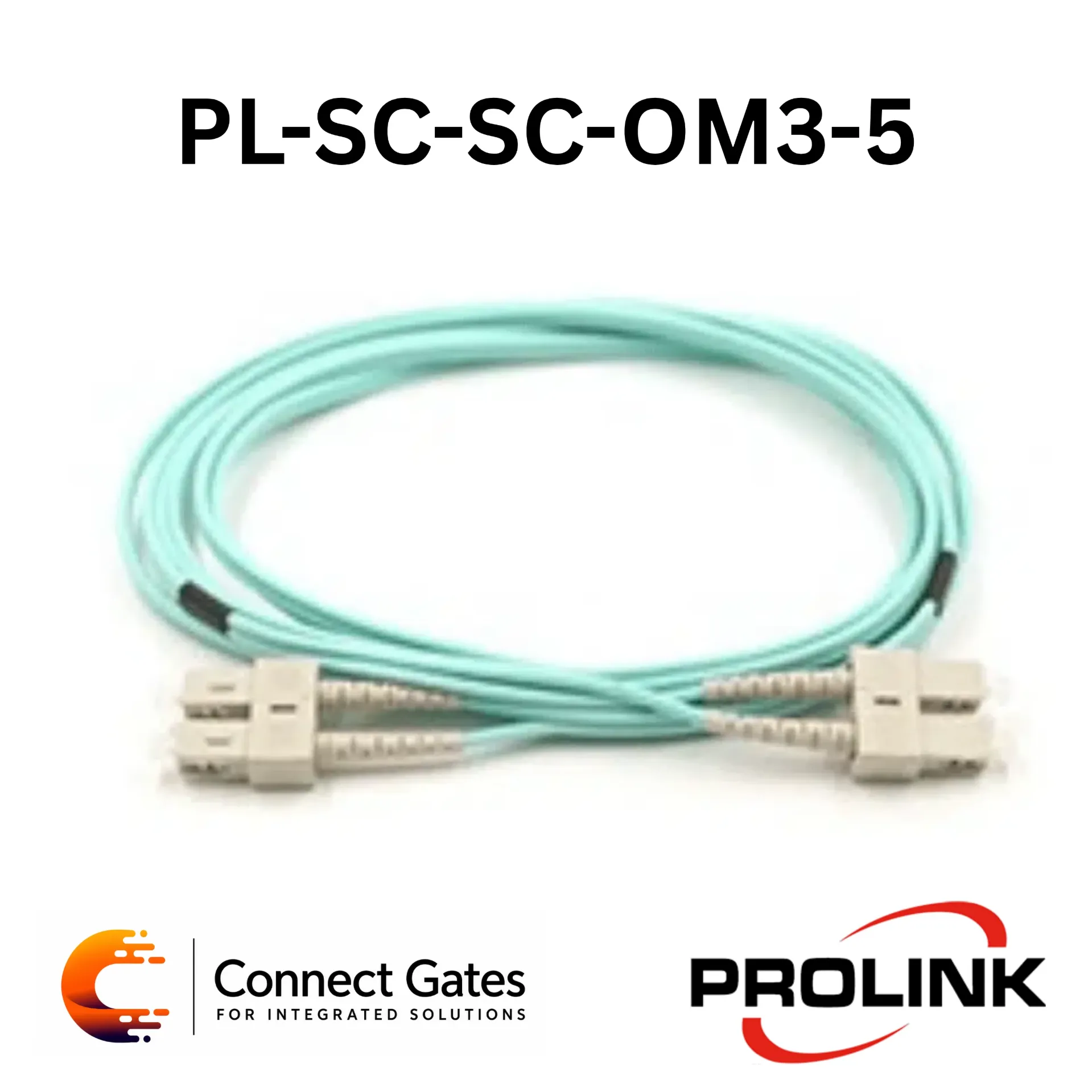 [PL-SC-SC-OM3-5] PROLINK PL-SC-SC-OM3-5 OM3 Multimode Fiber Optic Patch Cord – SC to SC Duplex, 5m, 50/125µm, LSZH Jacket.