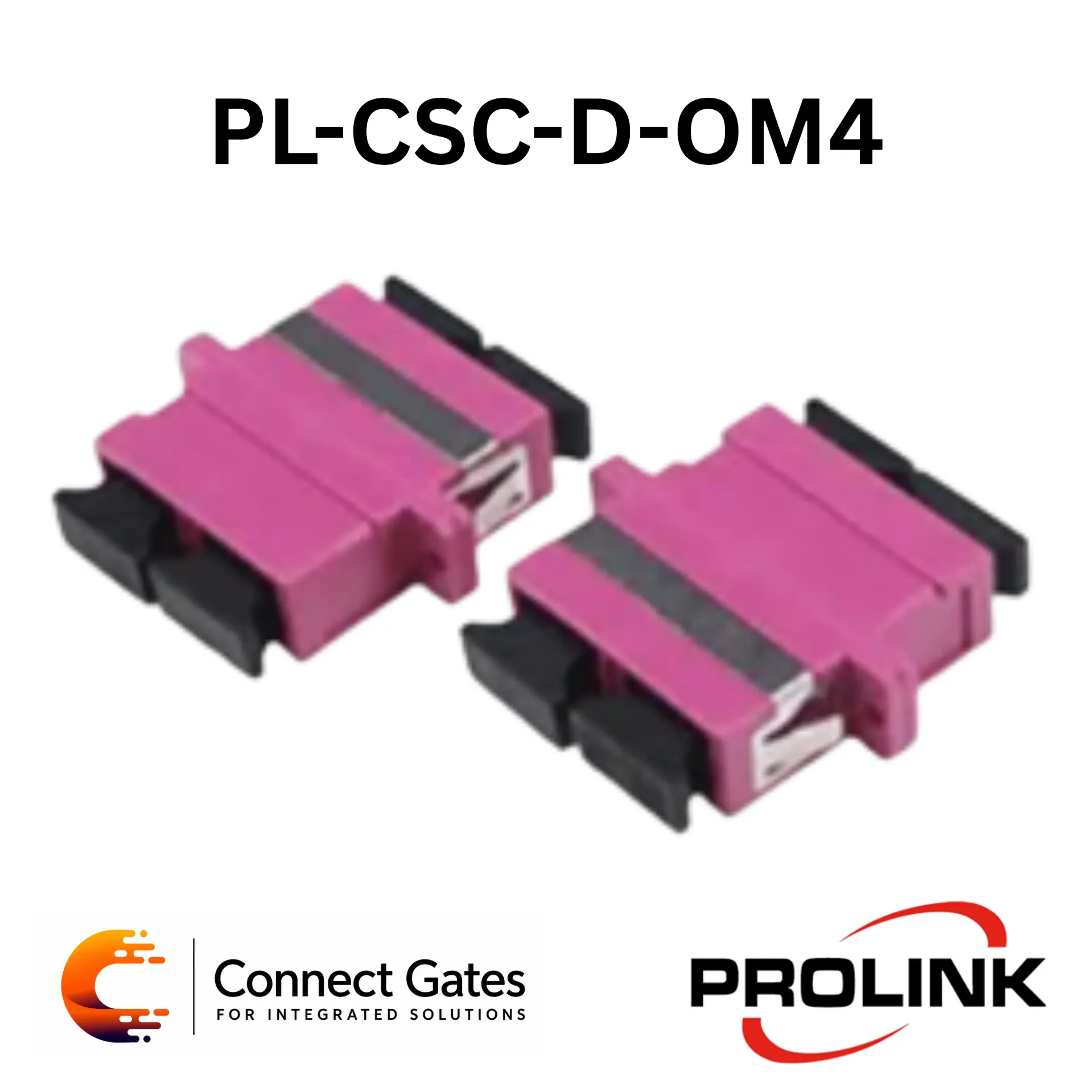 [PL-CSC-D-OM4] PROLINK PL-CSC-D-OM4 SC Duplex Multimode Fiber Optic Coupler – OM4 50/125µm, Fuchsia, Low Insertion Loss.
