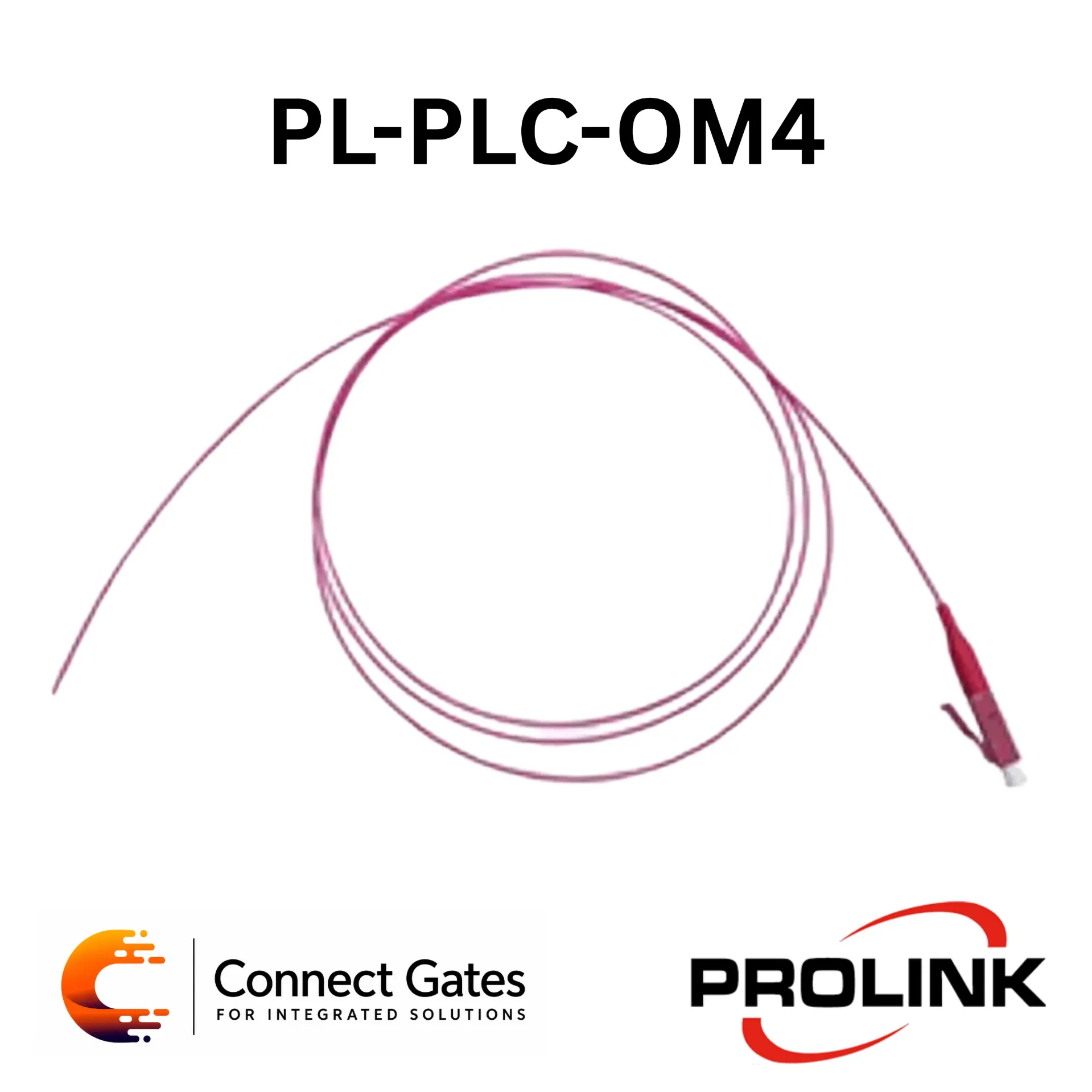 [PL-PLC-OM4] PROLINK PL-PLC-OM4 LC/PC Multimode Fiber Optic Pigtail – OM4 50/125µm, 1m, Low Insertion Loss.