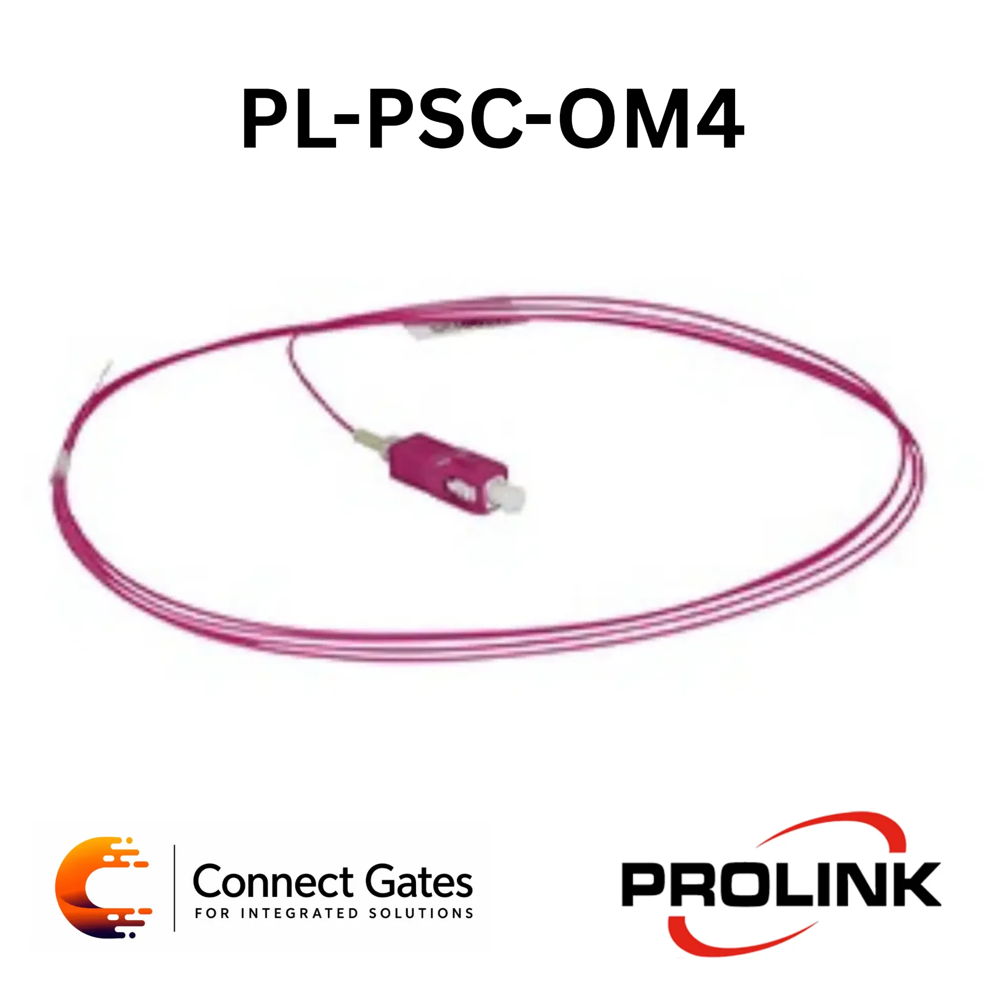 [PL-PSC-OM4] PROLINK PL-PSC-OM4 SC/PC Multimode Fiber Optic Pigtail – OM4 50/125µm, 1m, Low Insertion Loss.