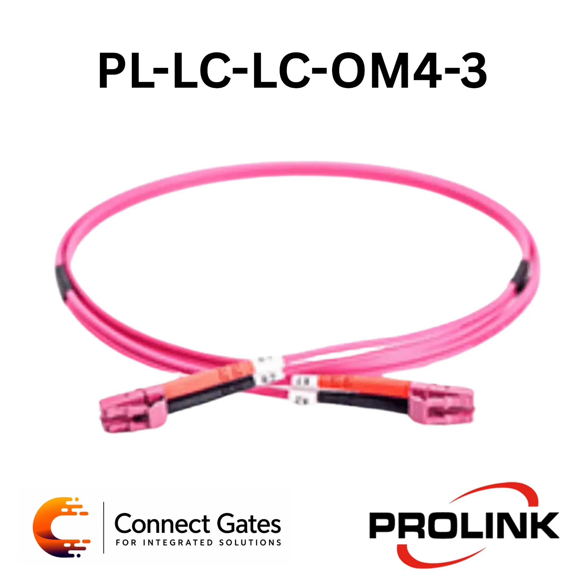 [PL-LC-LC-OM4-3] PROLINK PL-LC-LC-OM4-3 OM4 Multimode Fiber Optic Patch Cord – LC to LC Duplex, 3m, 50/125µm, LSZH Jacket.
