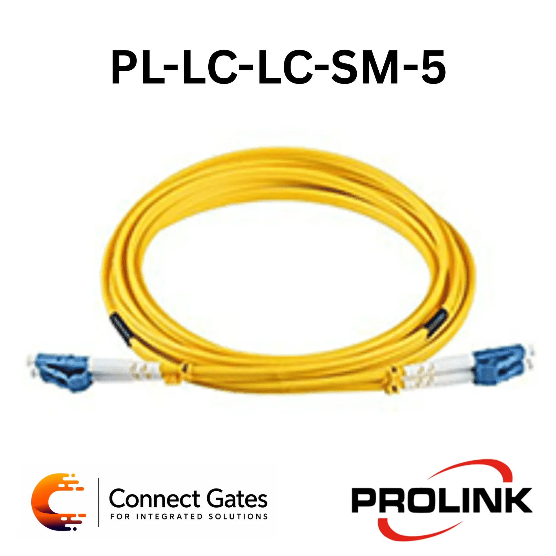 PROLINK PL-LC-LC-SM-5 Single-Mode Fiber Optic Patch Cord – LC to LC Duplex, 5m, 9/125µm, LSZH Jacket.