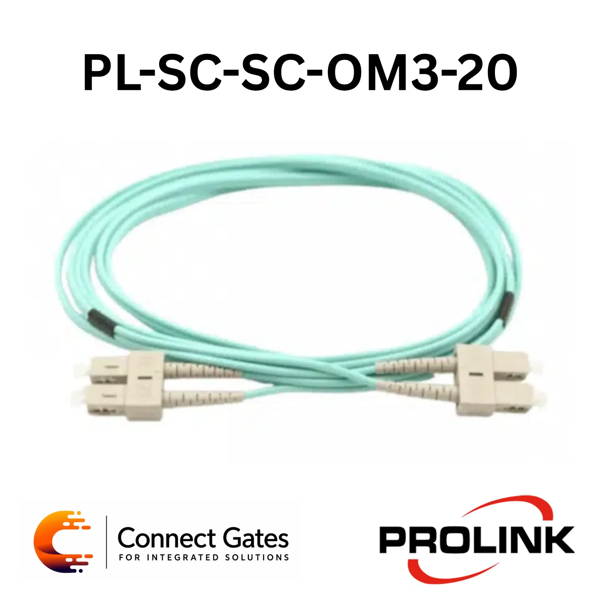 Prolink PL-SC-SC-OM3-20 SC to SC OM3 Multimode Fibre Optic Patch Cord – 50/125 μm, 20 Meter, LSZH Jacket