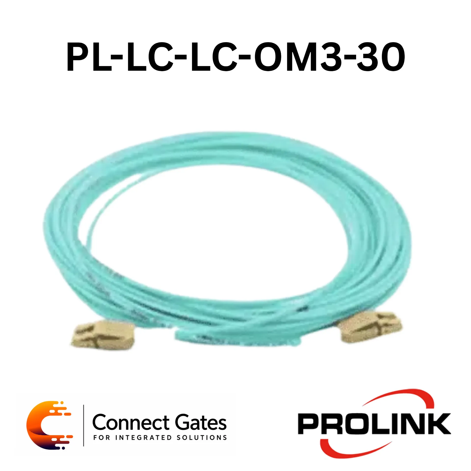 Prolink PL-LC-LC-OM3-30 LC to LC OM3 Multimode Fibre Optic Patch Cord – 50/125 μm, 30 Meter, LSZH Jacket