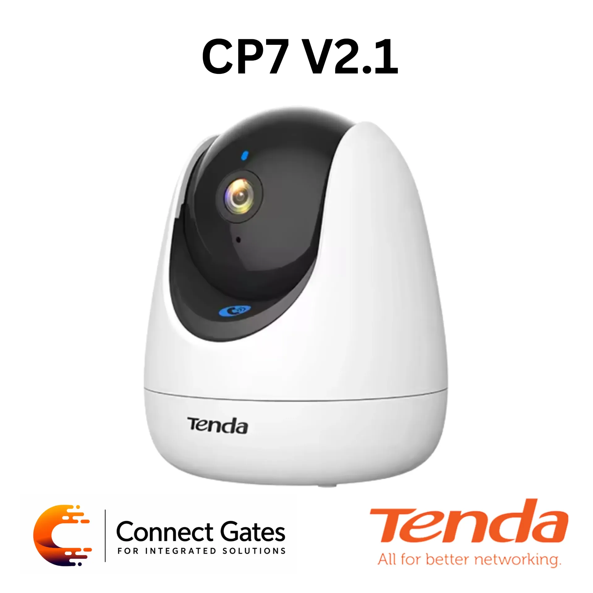 Tenda CP7 V2.1 5MP Security Pan/Tilt Camera – 3K Indoor Wi-Fi 6 Camera with Smart Detection, One-Touch Call & Two-Way Audio
