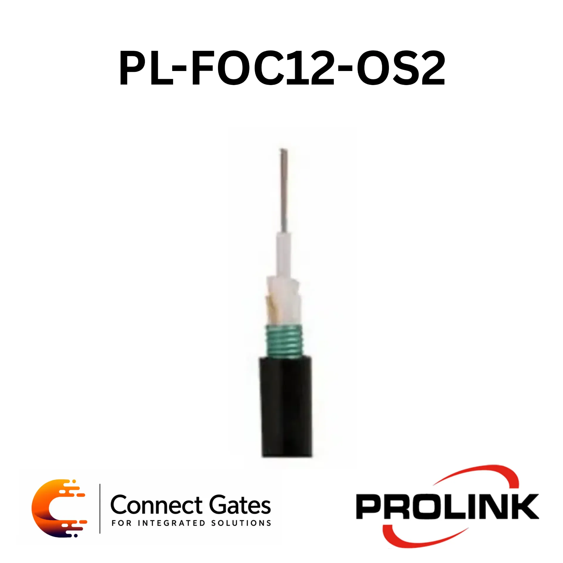 Prolink PL-FOC12-OS2 Central Loose Tube Fibre Optic Cable – 12 Core, Single Mode OS2 9/125, Outdoor PE Jacket