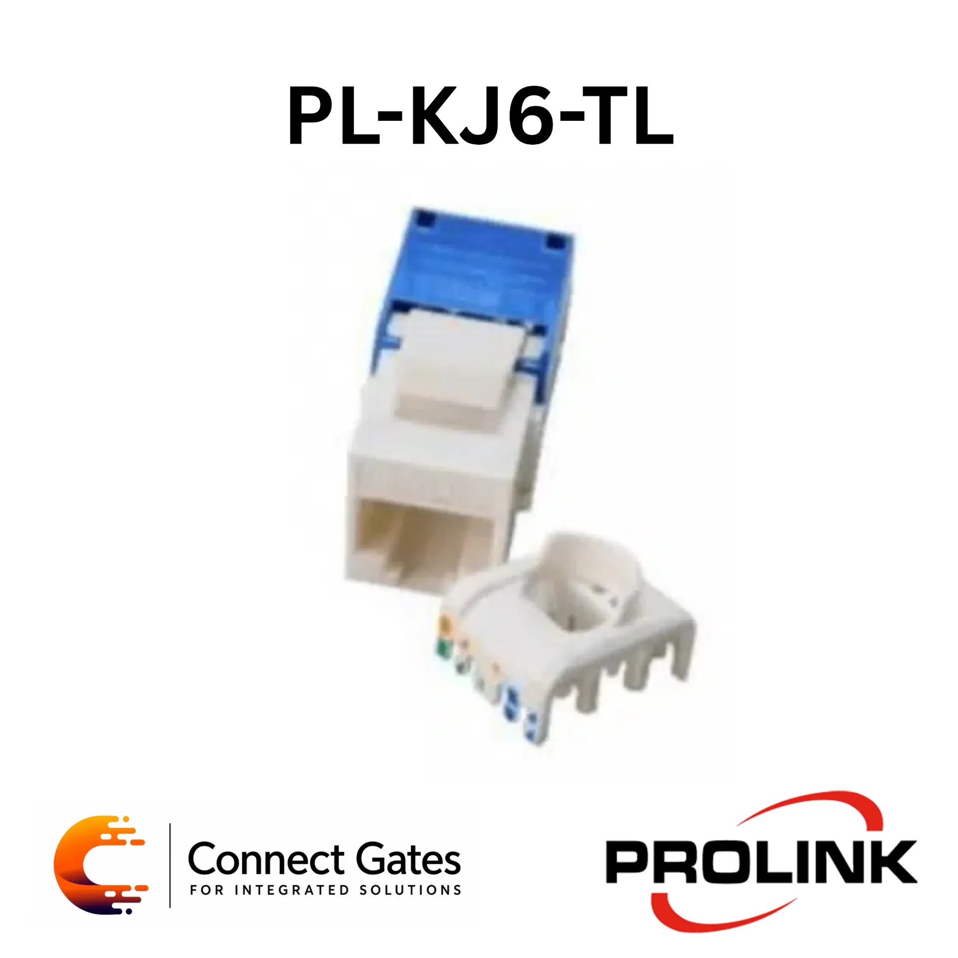 Prolink PL-KJ6-TL Cat6 Toolless Keystone Jack – RJ45 UTP Network Module, 90° IDC, High-Speed Structured Cabling