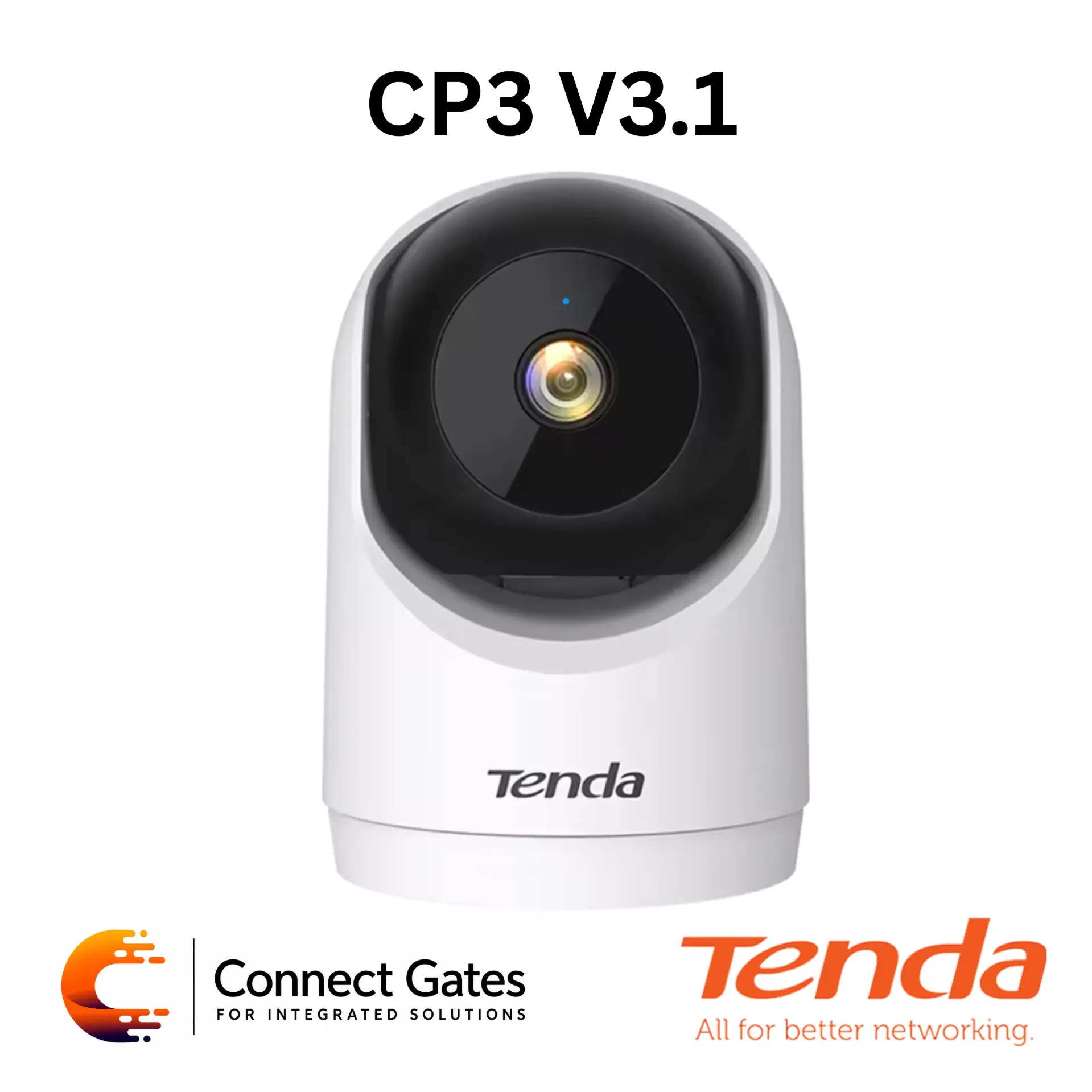 Tenda CP3 V3.1 3MP Security Pan/Tilt Camera – Indoor Wi-Fi 6 Camera with AI Human Detection, Cry Detection & Two-Way Audio