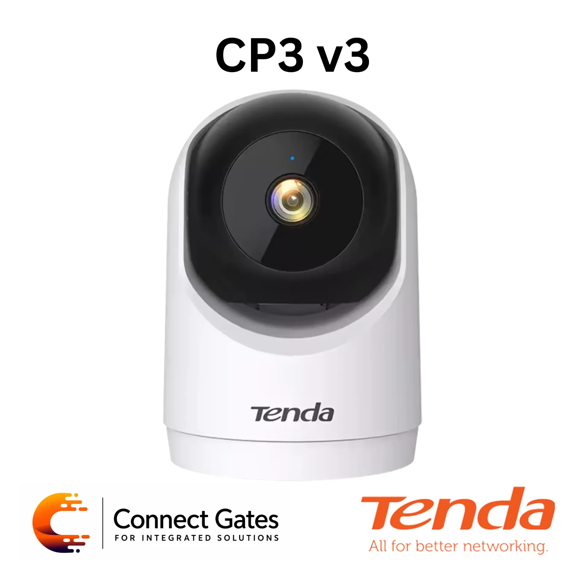 Tenda CP3 V3.0 3MP Security Pan/Tilt Camera – Indoor Wi-Fi 6 Camera with Motion Detection, Tracking & Two-Way Audio