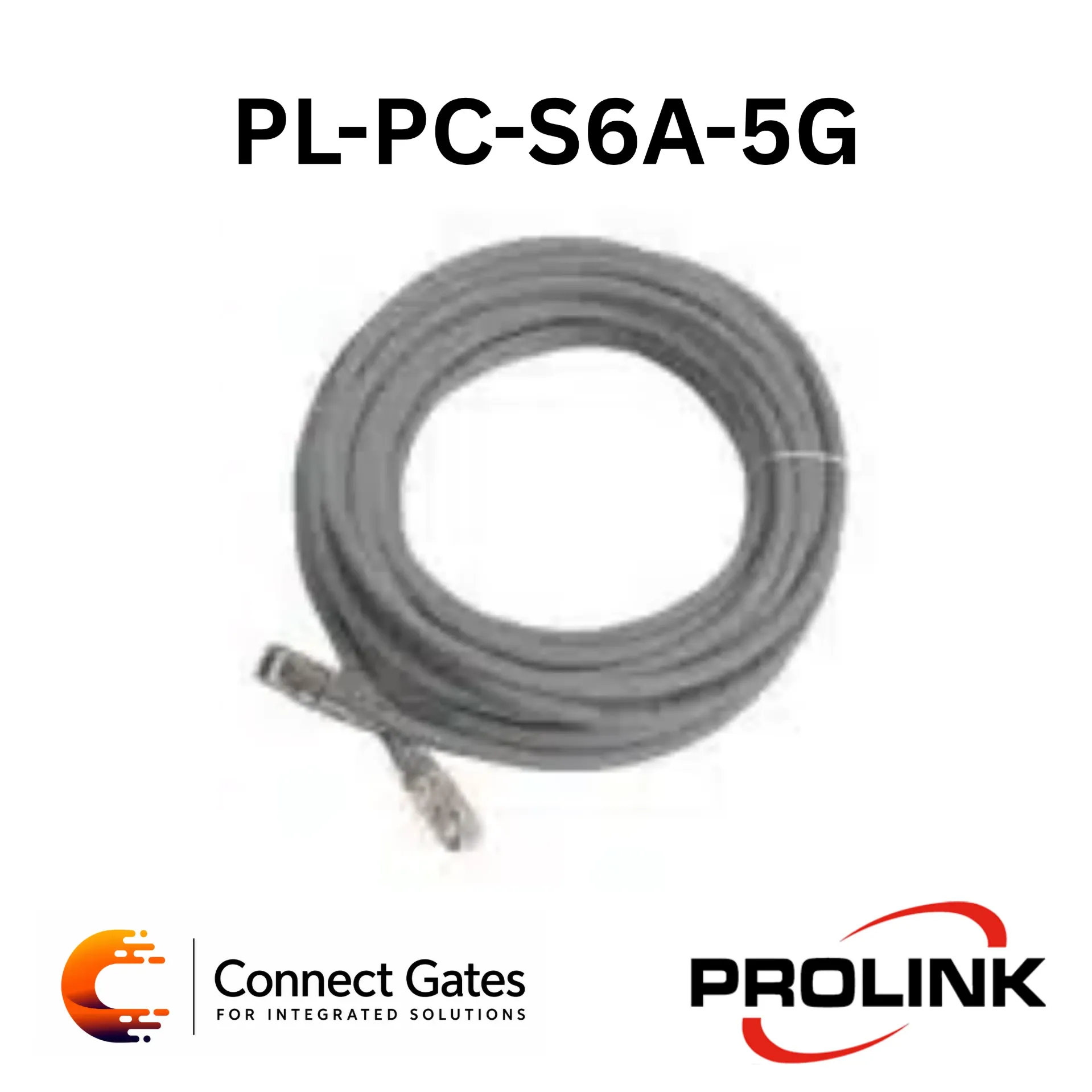 [PL-PC-S6A-5G] Prolink PL-PC-S6A-5G Cat6A UTP Network Patch Cord – 5 Meter, Grey, High-Speed RJ45 Ethernet Cable