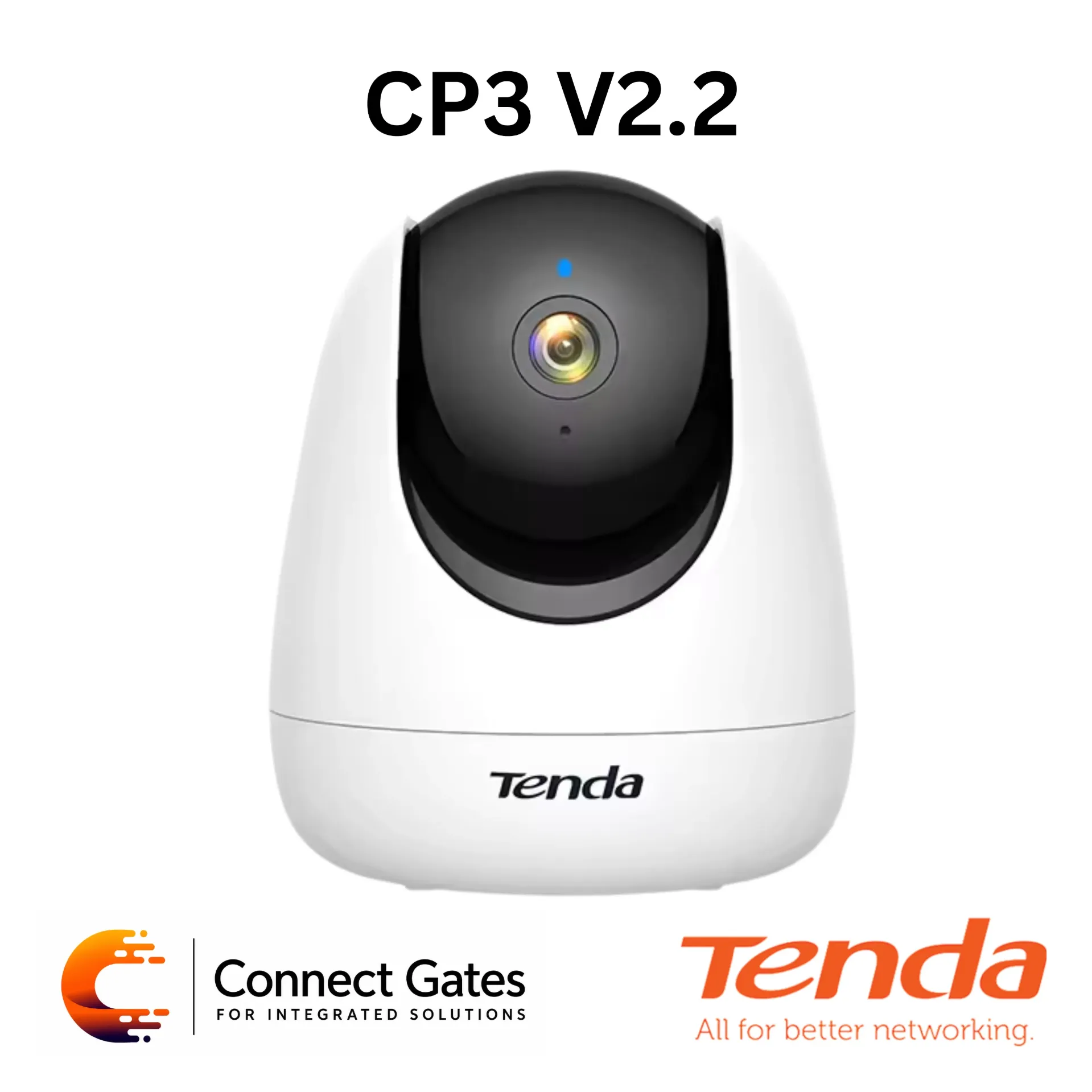[CP3 V2.2] Tenda CP3 V2.2 2MP Security Pan/Tilt Camera – Full HD Indoor Wi-Fi Camera with AI Human Detection, Smart Tracking & Two-Way Audio