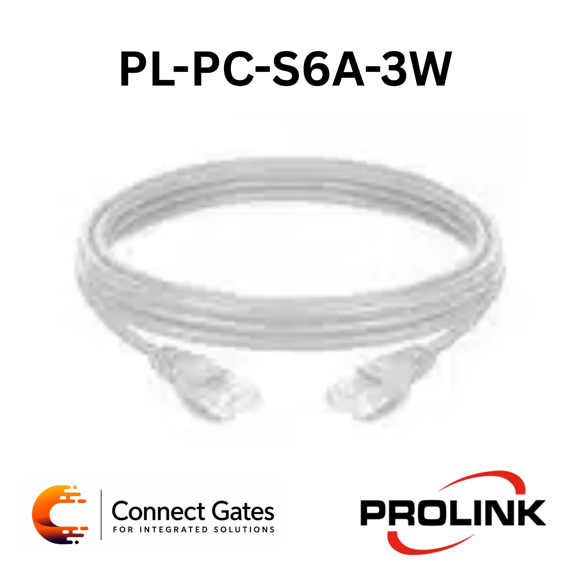 [PL-PC-S6A-3W] Prolink PL-PC-S6A-3W Cat6A UTP Network Patch Cord – 3 Meter, White, High-Speed RJ45 Ethernet Cable
