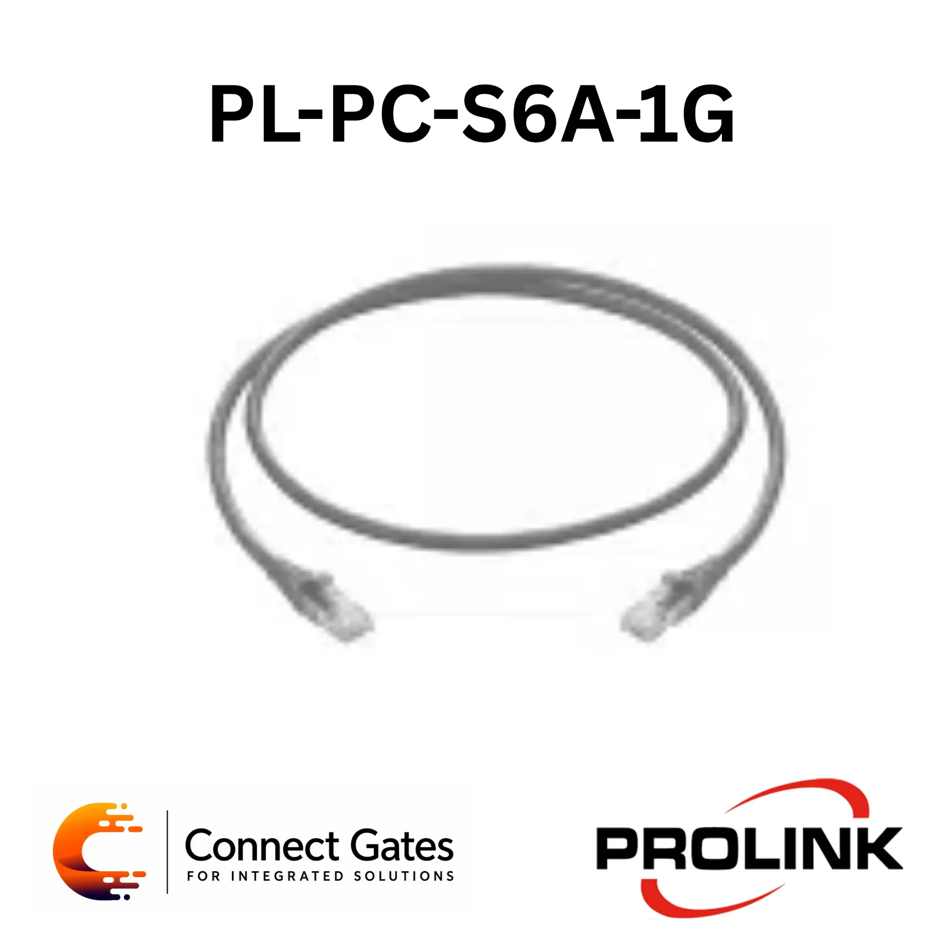 [PL-PC-S6A-1G] Prolink PL-PC-S6A-1G Cat6A UTP Network Patch Cord – 1 Meter, Grey, High-Speed RJ45 Ethernet Cable