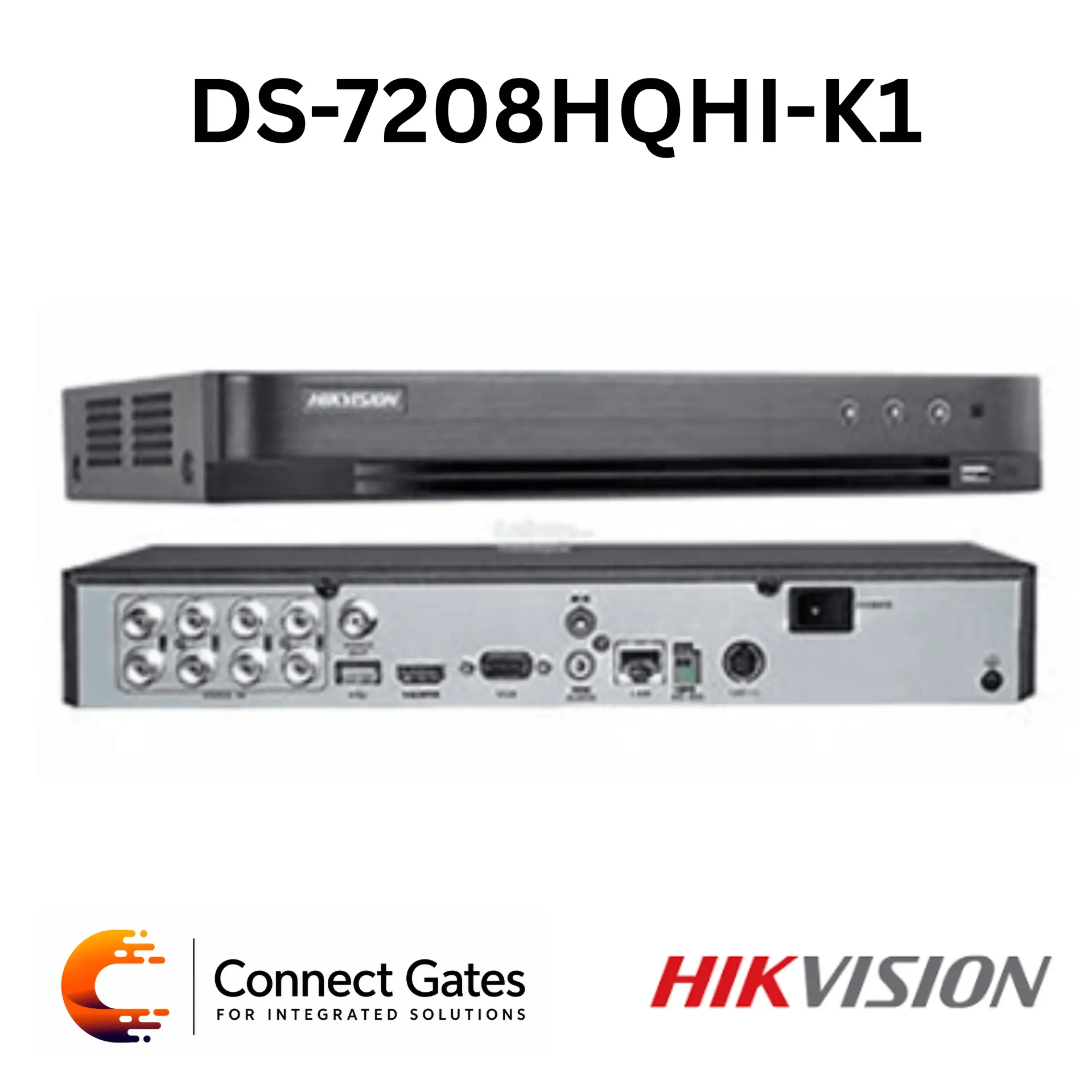 [DS-7208HQHI-K1] Hikvision DS-7208HGHI-K1 – 8-Channel Turbo HD DVR with 1080p Lite Recording, Motion Detection 2.0 & 1 SATA HDD Bay