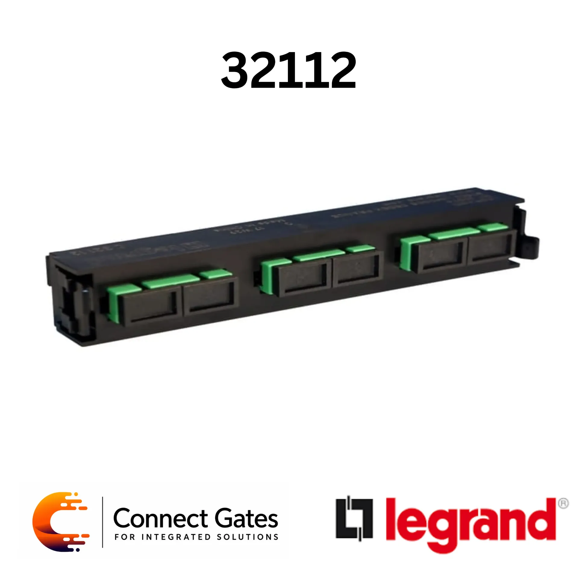 [32112] Legrand 0 321 12 SC APC Duplex Fibre Optic Unit – 6 Singlemode Fibres for 19” Modular Fibre Drawers / Linkeo C Series.