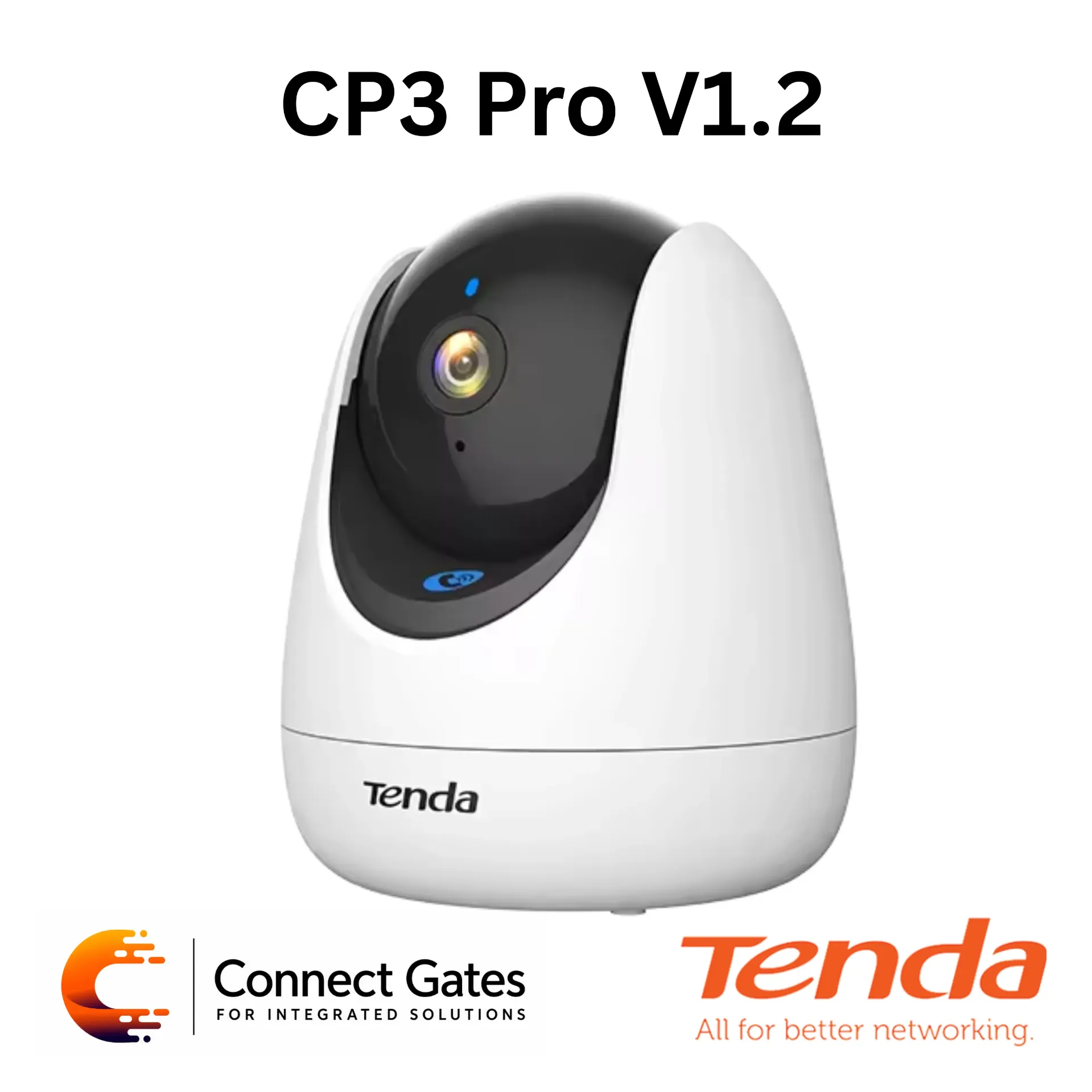 [CP3 Pro] Tenda CP3 Pro V1.2 3MP Security Pan/Tilt Camera – Indoor Wi-Fi 6 Camera with Smart Tracking, One-Touch Call & Two-Way Audio